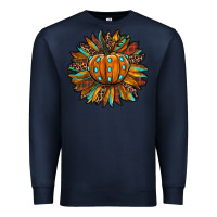 Navy pumpkin sunflower Premium Sweatshirt - RanaPortraitStore