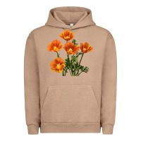 Pigment Burro California Poppy Flower Urban Hoodie - RanaPortraitStore