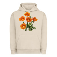 Pigment French Oak California Poppy Flower Urban Hoodie - RanaPortraitStore