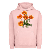 Pigment Salmon California Poppy Flower Urban Hoodie - RanaPortraitStore