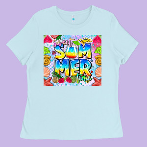Summer Time Ladies Tee Designed By Cowhidedigitalart