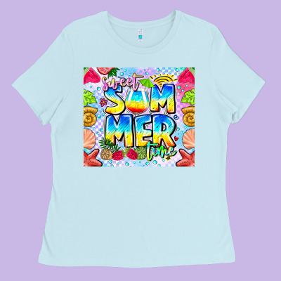 Summer Time Ladies Tee Designed By Cowhidedigitalart