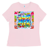 Bubblegum Pink summer time Ladies Tee - CowhideDigitalArt