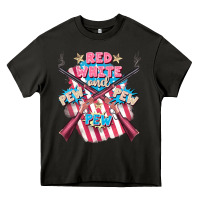 Asphalt Red white and pew pew pew Heavy Core Tee - FaDigitalArtStudio