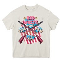 Cream Red white and pew pew pew Heavy Core Tee - FaDigitalArtStudio