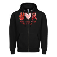 Peace Love Cure Multiple Myeloma Cancer Zipper Hoodie | Teevron
