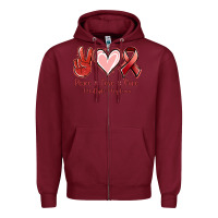Burgundy Peace Love Cure Multiple Myeloma Cancer Zipper Hoodie - Jasminsmagicworld