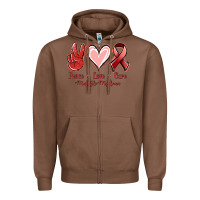 Chestnut Peace Love Cure Multiple Myeloma Cancer Zipper Hoodie - Jasminsmagicworld