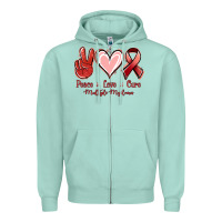 Seafoam Peace Love Cure Multiple Myeloma Cancer Zipper Hoodie - Jasminsmagicworld