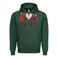Sports Green Peace Love Cure Multiple Myeloma Cancer Zipper Hoodie - Jasminsmagicworld