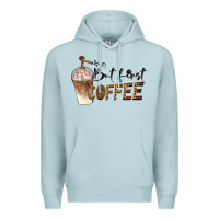 Blue Mist but first coffee Premium Hoodie - BarkalooDesign