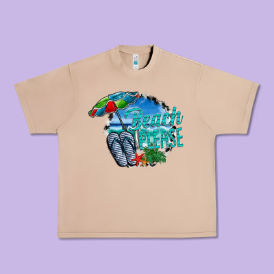 Beach Please Urban Heavy Tee Designed By Cowhidedigitalart