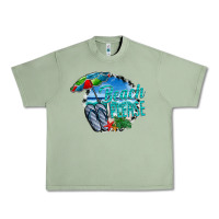 Oil Green beach please Urban Heavy Tee - CowhideDigitalArt