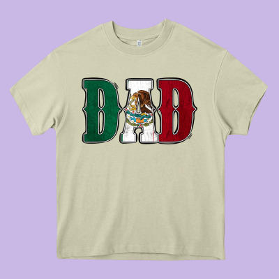 Mexican Flag Dad Heavy Core Tee Designed By Jasminsmagicworld