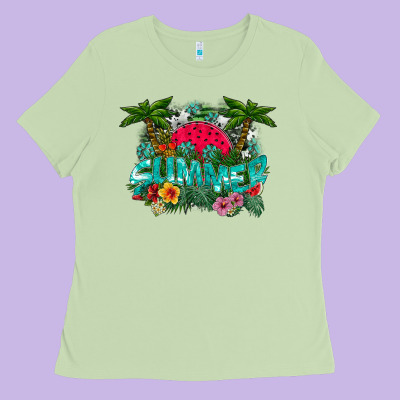 Summer Ladies Tee Designed By Cowhidedigitalart