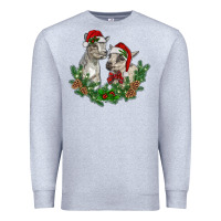 Heather Grey christmas baby goats Premium Sweatshirt - RanaPortraitStore