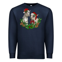 Navy christmas baby goats Premium Sweatshirt - RanaPortraitStore