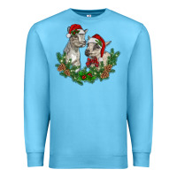 Ocean Blue christmas baby goats Premium Sweatshirt - RanaPortraitStore