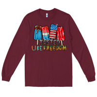 Burgundy tasted like freedom Long Sleeve Tee - RacoonDesign