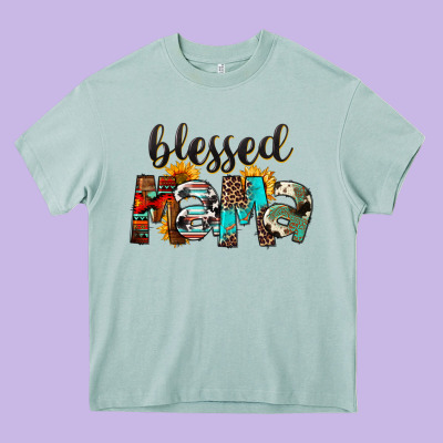 Western Blessed Mama Mother's Day Heavy Core Tee Designed By Fadigitalartstudio