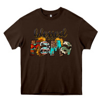 Chocolate Brown Western Blessed Mama Mother's Day Heavy Core Tee - FaDigitalArtStudio
