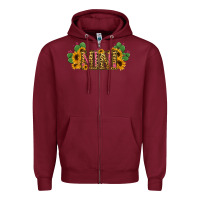 Burgundy Cactus Leopard Sunflower Mama and Mini Set Zipper Hoodie - Jasminsmagicworld