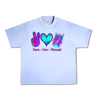 Grape Ice Peace Love Mermaid Urban Heavy Tee - Jasminsmagicworld