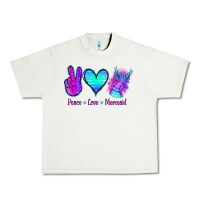 Pistachio Peace Love Mermaid Urban Heavy Tee - Jasminsmagicworld
