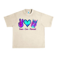 Sandshell Peace Love Mermaid Urban Heavy Tee - Jasminsmagicworld