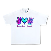 White Peace Love Mermaid Urban Heavy Tee - Jasminsmagicworld