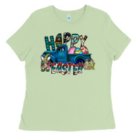 Matcha Happy Easter  truck Ladies Tee - CowhideDigitalArt