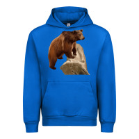 Cobalt California Grizzly Bear Urban Hoodie - RanaPortraitStore