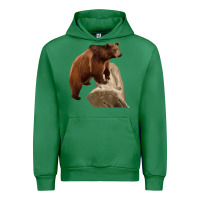 Emerald California Grizzly Bear Urban Hoodie - RanaPortraitStore