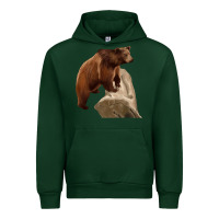 Forest Green California Grizzly Bear Urban Hoodie - RanaPortraitStore