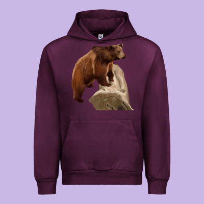 California Grizzly Bear Urban Hoodie Designed By Ranaportraitstore