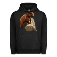 Pigment Black California Grizzly Bear Urban Hoodie - RanaPortraitStore