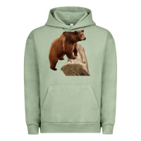 Pigment Oil Green California Grizzly Bear Urban Hoodie - RanaPortraitStore