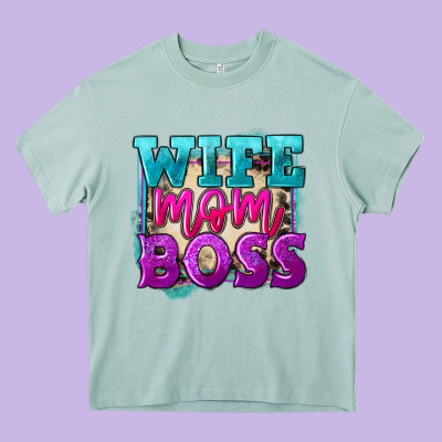 Wife Mom Boss Mother's Day Heavy Core Tee Designed By Fadigitalartstudio