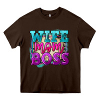 Chocolate Brown Wife mom boss Mother's Day Heavy Core Tee - FaDigitalArtStudio