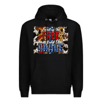 Black Land of the Free Home of the Brave Brushstroke Premium Hoodie - Jasminsmagicworld