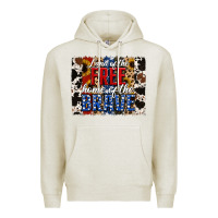 Oatmeal Heather Land of the Free Home of the Brave Brushstroke Premium Hoodie - Jasminsmagicworld