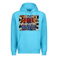 Ocean Blue Land of the Free Home of the Brave Brushstroke Premium Hoodie - Jasminsmagicworld