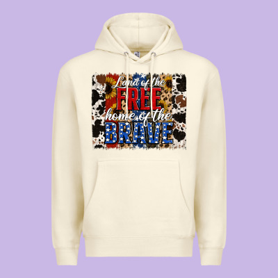 Land Of The Free Home Of The Brave Brushstroke Premium Hoodie Designed By Jasminsmagicworld