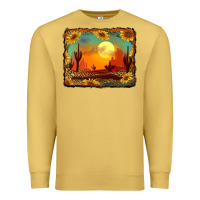Antique Gold western desert sunset background Premium Sweatshirt - RanaPortraitStore