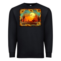 Black western desert sunset background Premium Sweatshirt - RanaPortraitStore