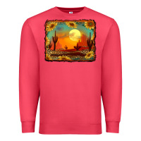 Cardinal western desert sunset background Premium Sweatshirt - RanaPortraitStore