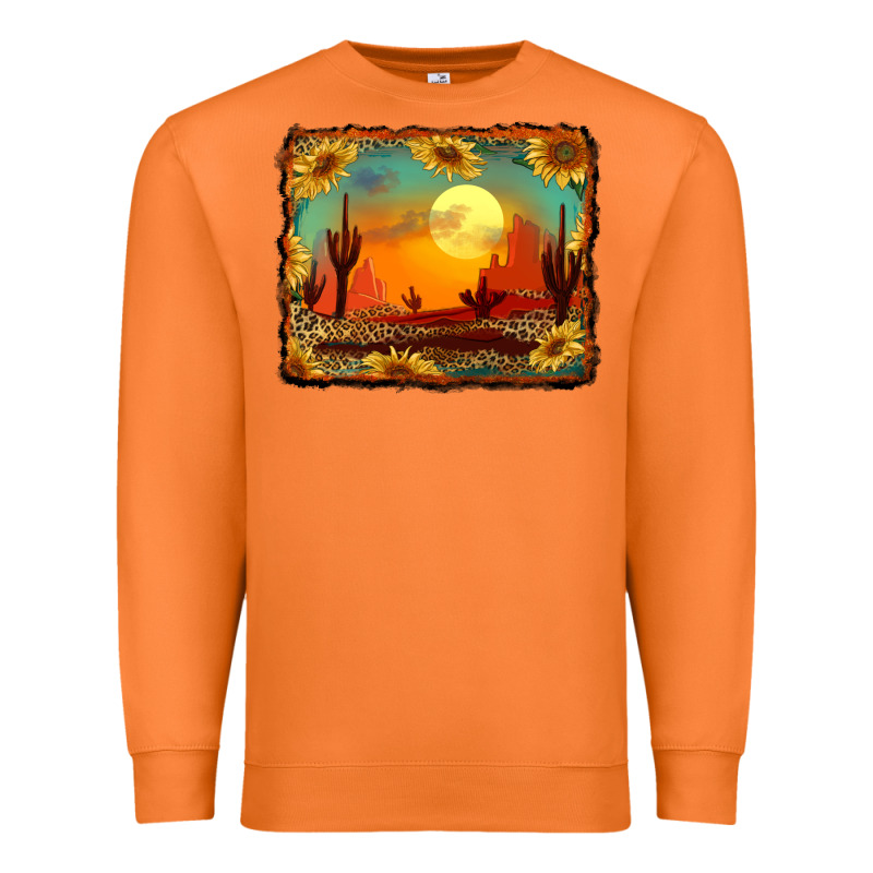 Western Desert Sunset Background Premium Sweatshirt by RanaPortraitStore | Teevron