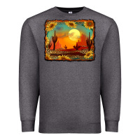 Charcoal Heather western desert sunset background Premium Sweatshirt - RanaPortraitStore