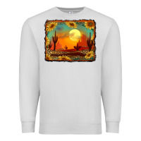 Dove Grey western desert sunset background Premium Sweatshirt - RanaPortraitStore