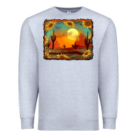 Heather Grey western desert sunset background Premium Sweatshirt - RanaPortraitStore